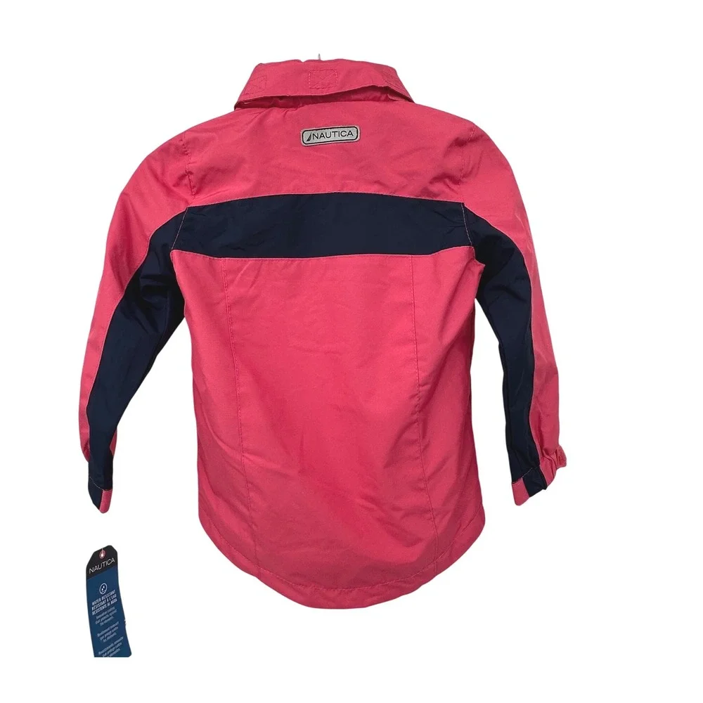Nautica Water Resistant Jacket Full Zip Lightweight‎ Coat Pink Navy 2T